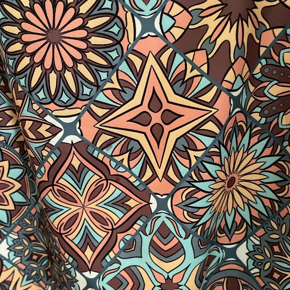 Richly colored geometric plus sized pull over blouse - Picture 4 of 4